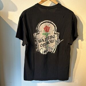 “Waiting on you” black t shirt color graphic